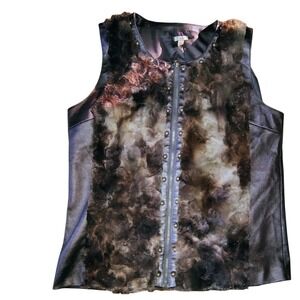 Reba Faux Leather Vest Large